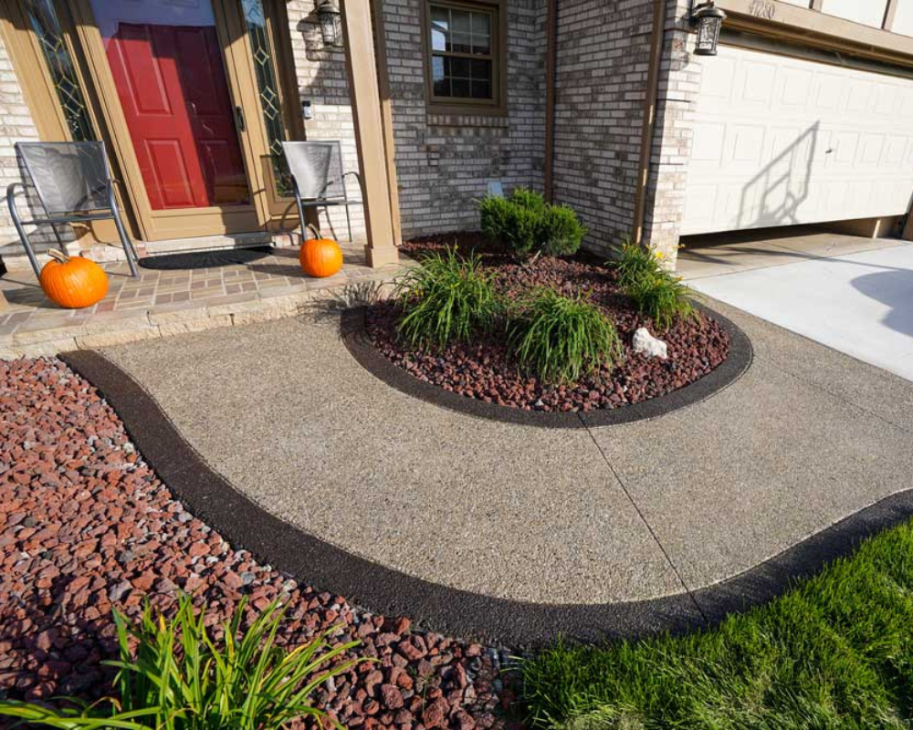 Custom Exposed Aggregate, Non-slip Concrete Option, Hill Custom Concrete located in Northern Indiana and Southwest Michigan