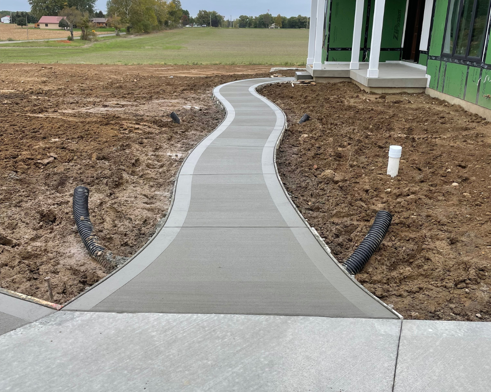 Custom Concrete Sidewalks and Walkways, Hill Custom Concrete located in Northern Indiana and Southwest Michigan
